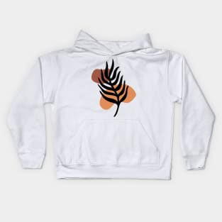 Modern Minimalist Simple Abstract Pastel Pink Black Leaf Art Kids Hoodie